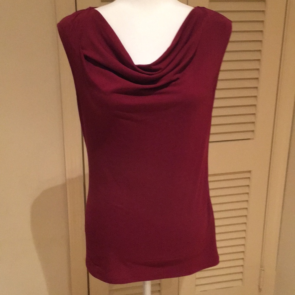 Ann Taylor burgundy droop neck blouse